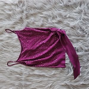 Adrianna Papell Sequin Purple Tank Top Size Small